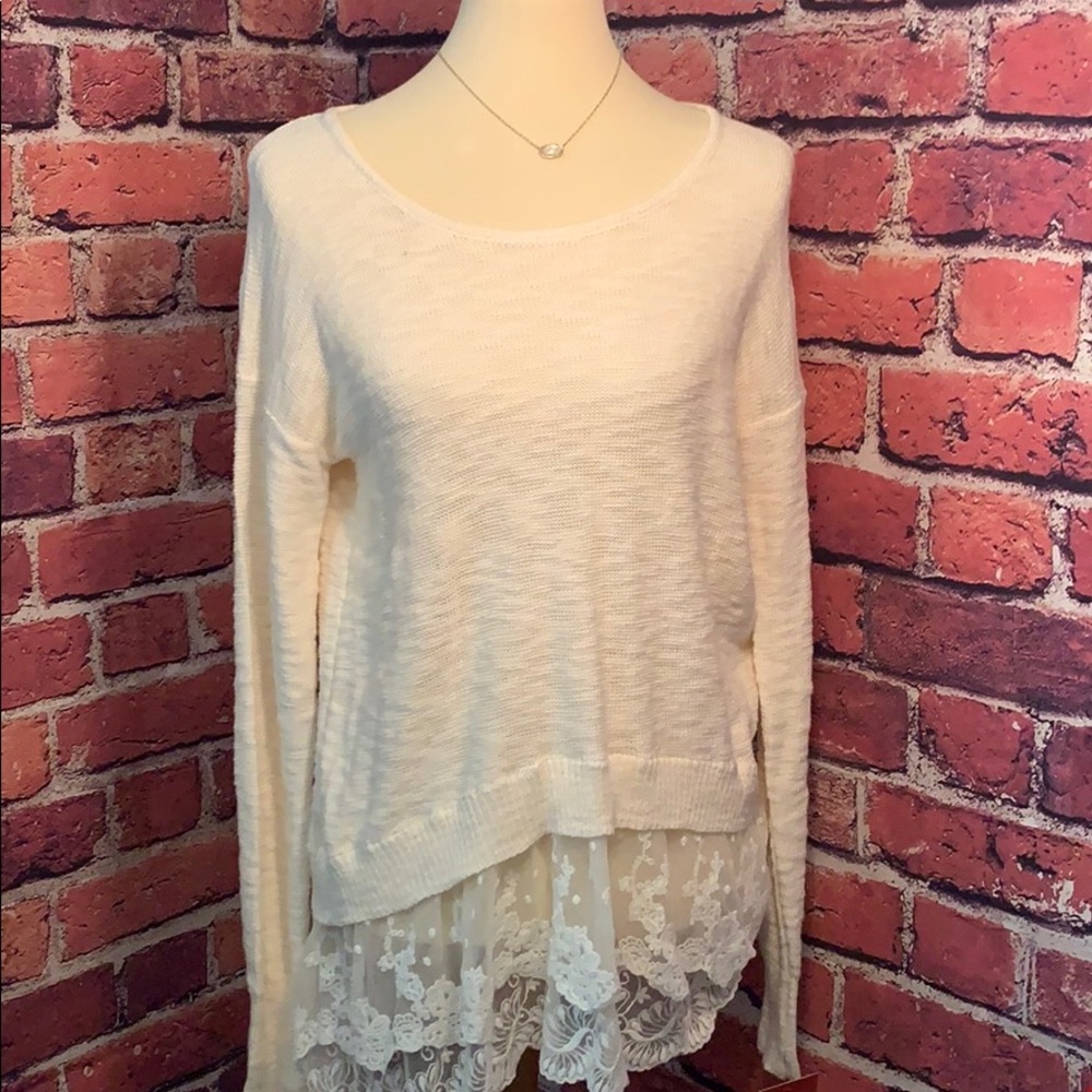 Cream, lace sweater/tunic